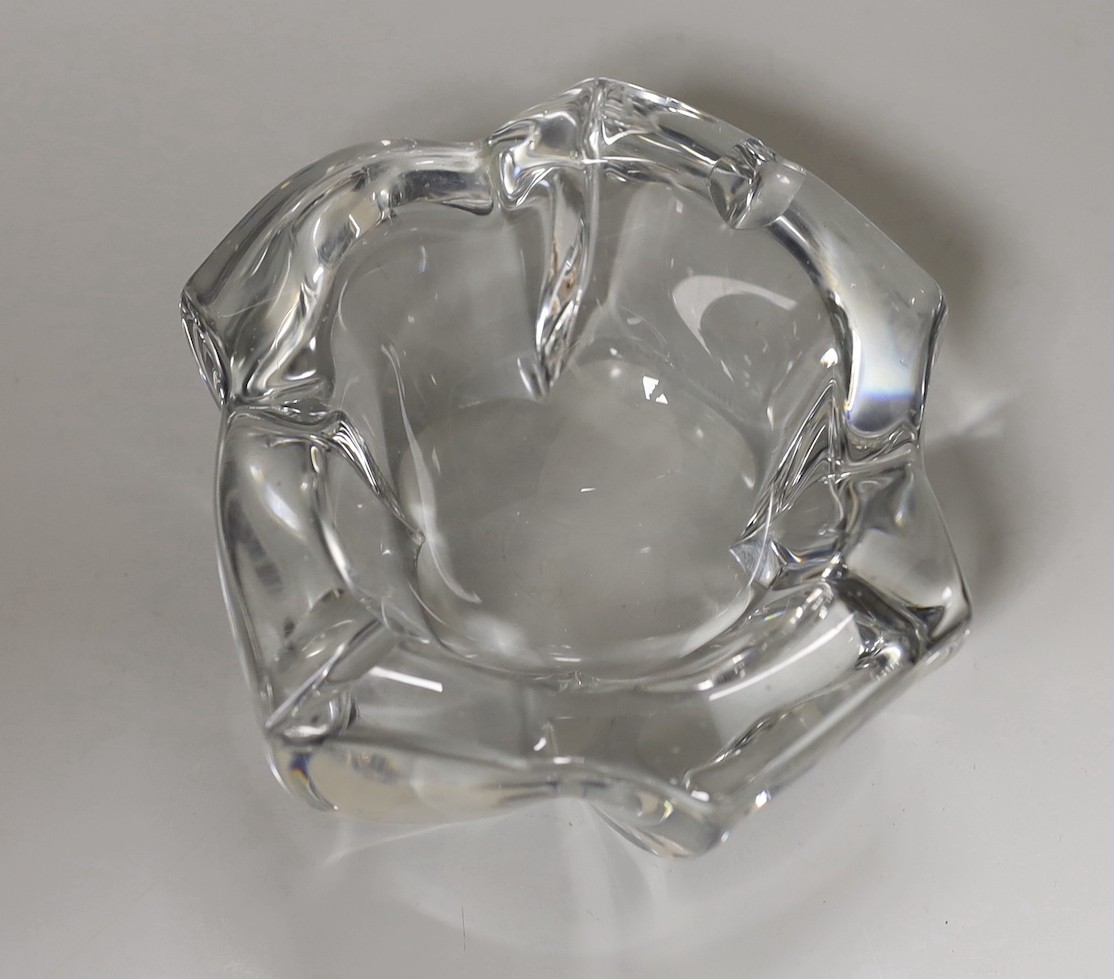 A Daum glass ashtray- signed. 6.5cm high